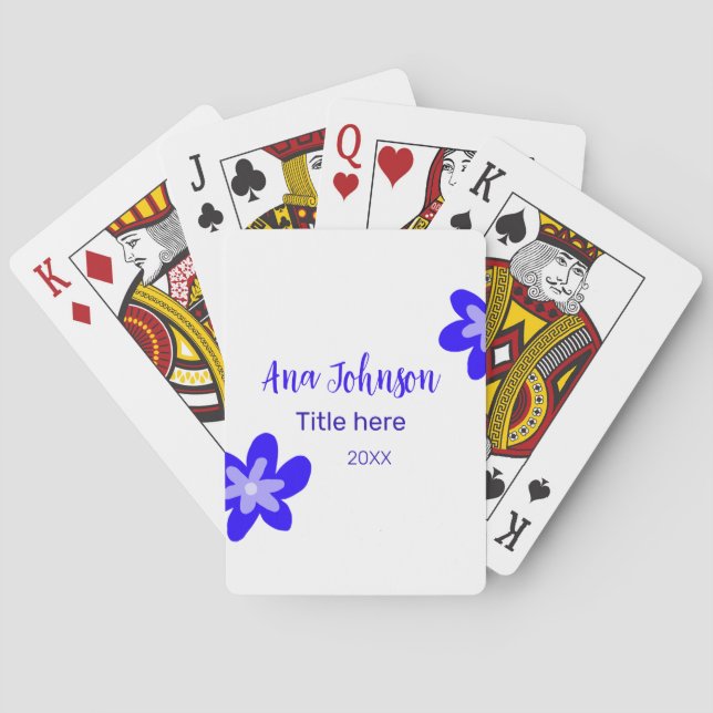 Titel des Doodle-Namens "Blaue Blume" Jahr 20XX Spielkarten (Rückseite)