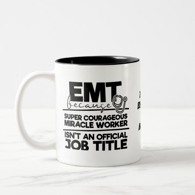 Titel des EMT-Jobs Zweifarbige Tasse (Links)