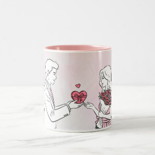Titel: Erstes Valentinstag-Jubiläum personalisiert Zweifarbige Tasse