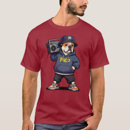 Titel: Funky Cartoon-Hund Grafik-T-Shirt T-Shirt