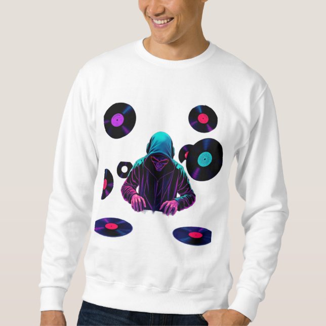 Titel: Futuristic DJ Groove Sweatshirt (Vorderseite)
