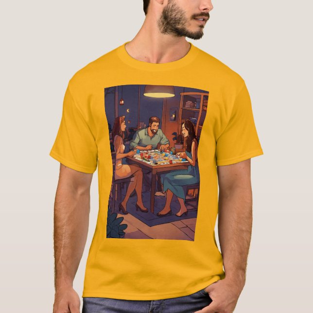 Titel: "Game Night Galore: Pop Art T - Shirt Desig (Vorderseite)