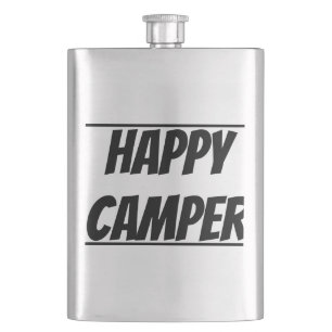 Titel: Glücklicher Camper Lustiger Camping Outdoor Flachmann