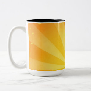 Titel: Goldene Sonnenstrahlen – Helle orangefarben Zweifarbige Tasse