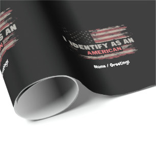 Titel: Ich identifiziere mich als amerikanisches F Geschenkpapier