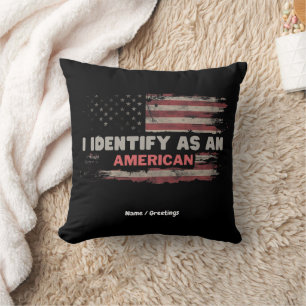 Titel: Ich identifiziere mich als amerikanisches F Kissen