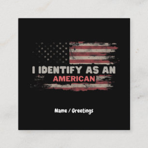 Titel: Ich identifiziere mich als amerikanisches F Quadratische Visitenkarte