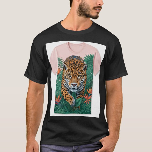 Titel Ideen: Kurz und süß: Jaguar Prowl Dschungel T-Shirt (Vorderseite)