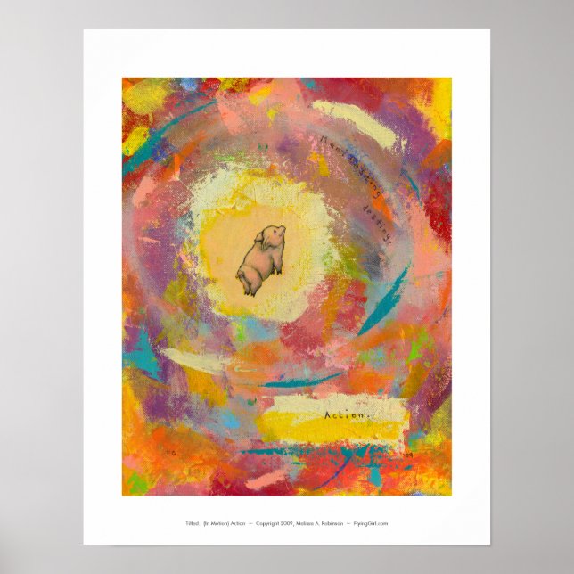 Titel: (In Motion) Action - fliegendes Bauchschwei Poster (Vorne)
