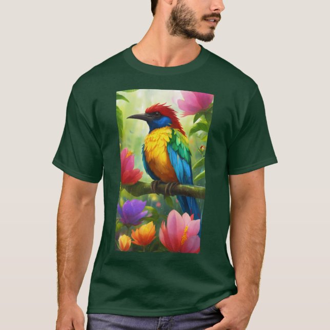 Titel: "Lebhafter T - Shirt Costa Rica für Vögel" (Vorderseite)