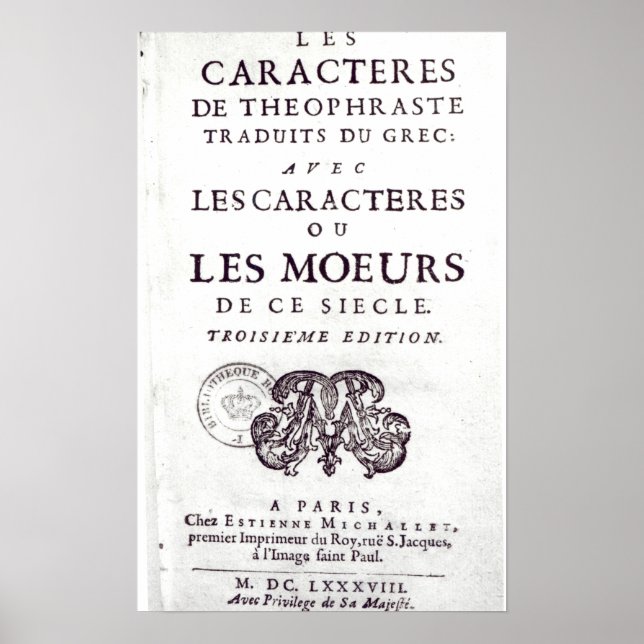 Titel 'Les Caracteres de Theophraste Poster (Vorne)