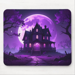 Titel: Lila Mond Spukhaus-Maustastaturunterlage Mousepad