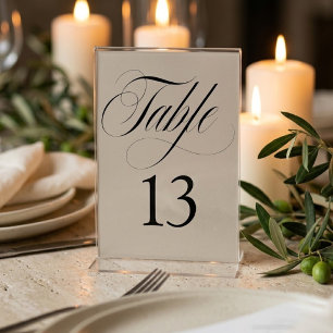 Titel Minimalistische Hochzeitstisch-Nummer   Eleg Tischnummer