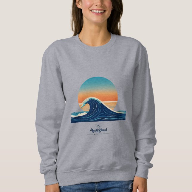 Titel: Montabeach Minimalistisch Ocean Wave Logo Sweatshirt (Vorderseite)
