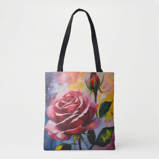 Titel: Neo-Expressionistische Malerei einer Rose u (Vorderseite)