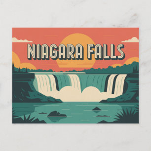Titel: Niagara-Fälle Sonnenuntergang Postkarte