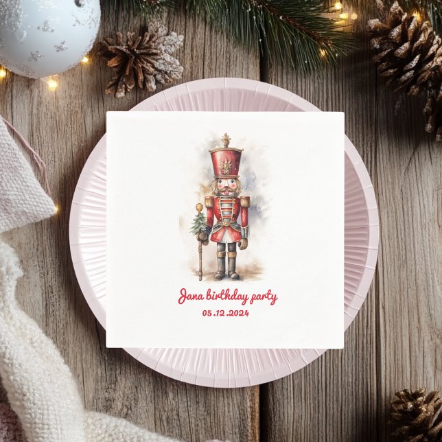 Titel: Nutcracker Red Magical Birthday Party Serviette (Von Creator hochgeladen)