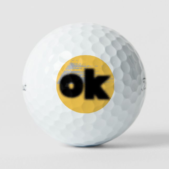 Titel: "OK Vibes - Simple & Bold" Golfball (Vorderseite)