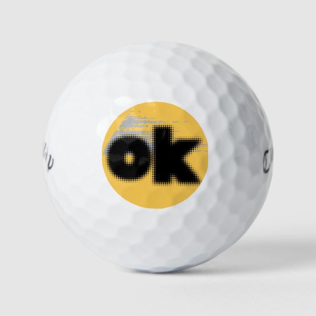 Titel: "OK Vibes - Simple & Bold" Golfball (Vorderseite)