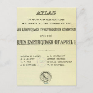 Titel Page Atlas California Erdbeben Postkarte