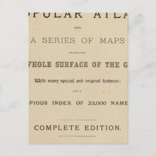 Titel Page Letts's beliebte Atlas Postkarte
