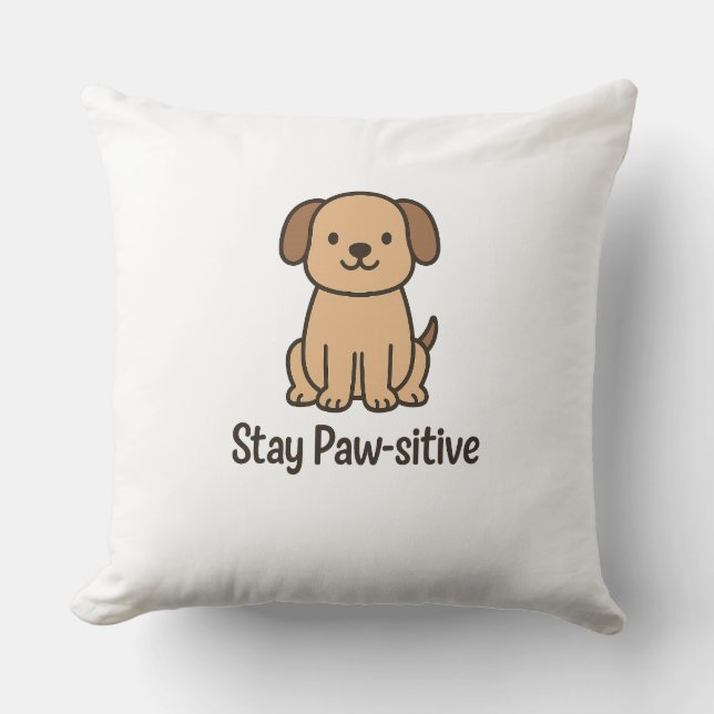 Titel: Paw-sitiv Bleibe - Niedliches Dog-Design mi Kissen (Vorderseite)