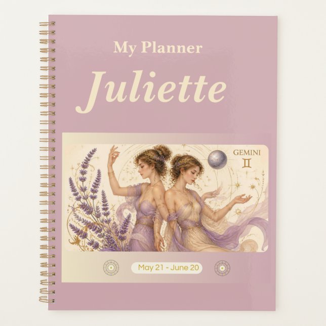 Titel: Personalisierter Gemini-Zodiac-Planer  Planer (Vorderseite)
