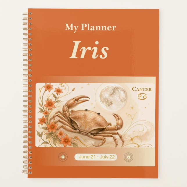 Titel: Personalisierter Krebs-Zodiak-Planer  Planer (Vorderseite)