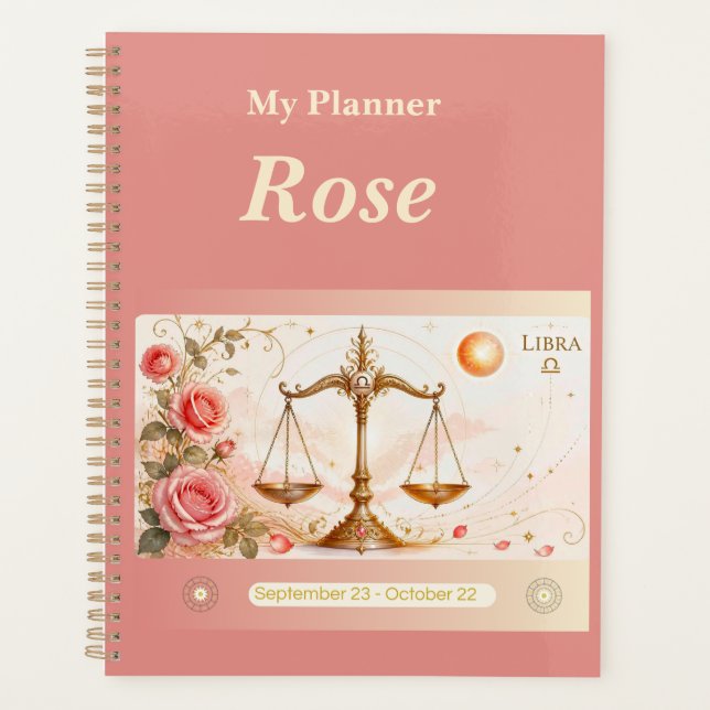 Titel: Personalisierter Libra-Sternzeichen-Planer  Planer (Vorderseite)