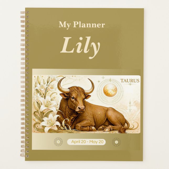 Titel: Persönlicher Stier-Zodiac-Planner  Planer (Vorderseite)