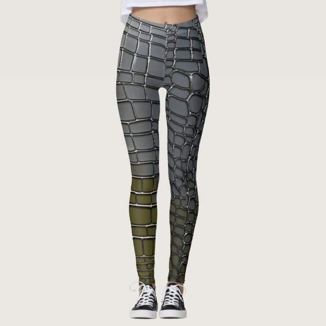 Titel: Platinum Crocodile Camouflage Leggings (Vorderseite)