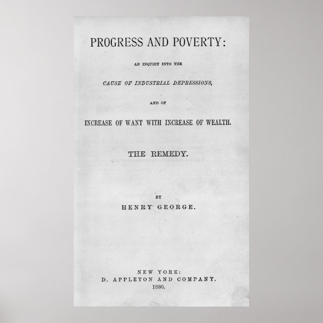 Titel "Progress and Poverty" Poster (Vorne)