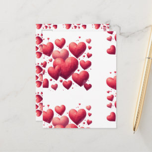 Titel: Purpurrote Herzen und rote Romanze Postkarte