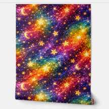 Titel Regenbogen-Galaxie-Magie-Sterne und Mond-Hin