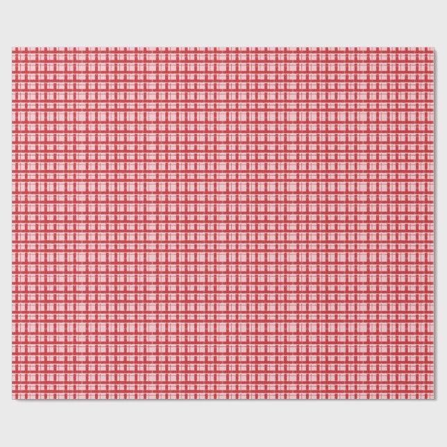 Titel  Rosa und rotes texturiertes Karomuster | Kl Geschenkpapier (Flach)
