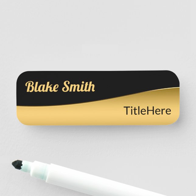 Titel "Schwarz" und "Gold" Namensschild (Beispiel)