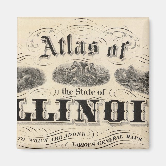 Titel Seite Atlas des Staat Illinois Magnet (Vorne)