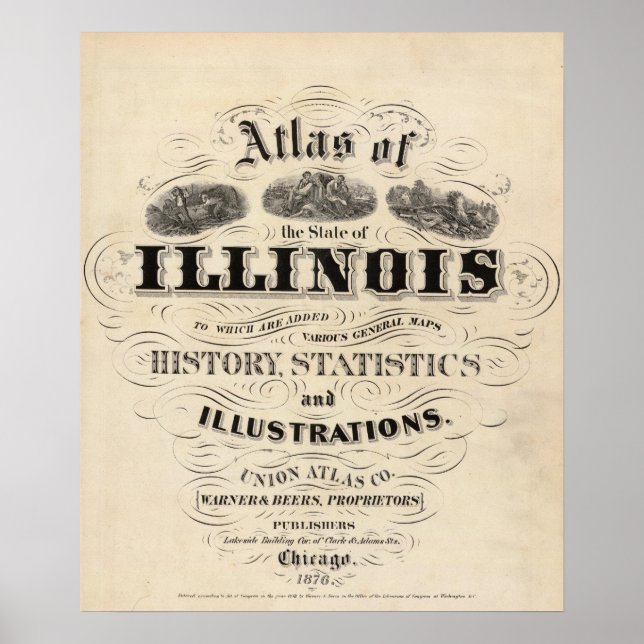 Titel Seite Atlas des Staat Illinois Poster (Vorne)