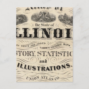 Titel Seite Atlas des Staat Illinois Postkarte
