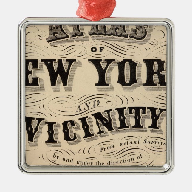 Titel Seite Atlas New York, Umgebung Ornament Aus Metall (Vorne)