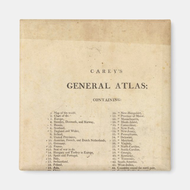 Titel Seite Carey's General Atlas Magnet (Vorne)