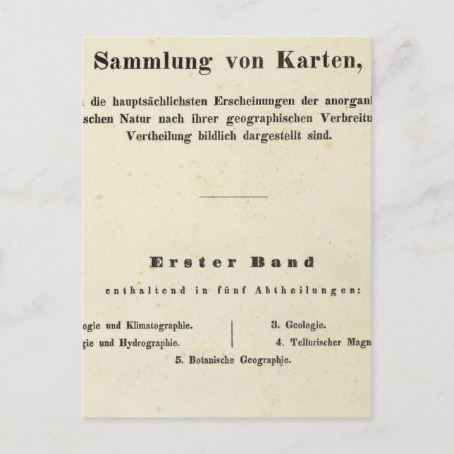 Titel Seite Dr. Heinrich Berghaus Postkarte (Vorderseite)