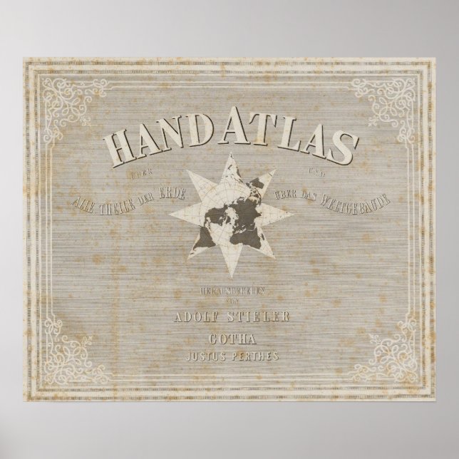 Titel Seite Handatlas von Teilen der Erde Poster (Vorne)