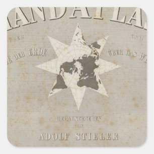 Titel Seite Handatlas von Teilen der Erde Quadratischer Aufkleber