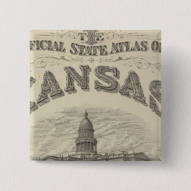 Titel Seite Kansas Offiziell Staat Atlas Button (Vorderseite)