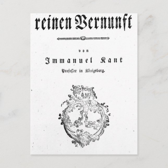 Titel Seite "Kritik der reinen Postkarte (Vorderseite)