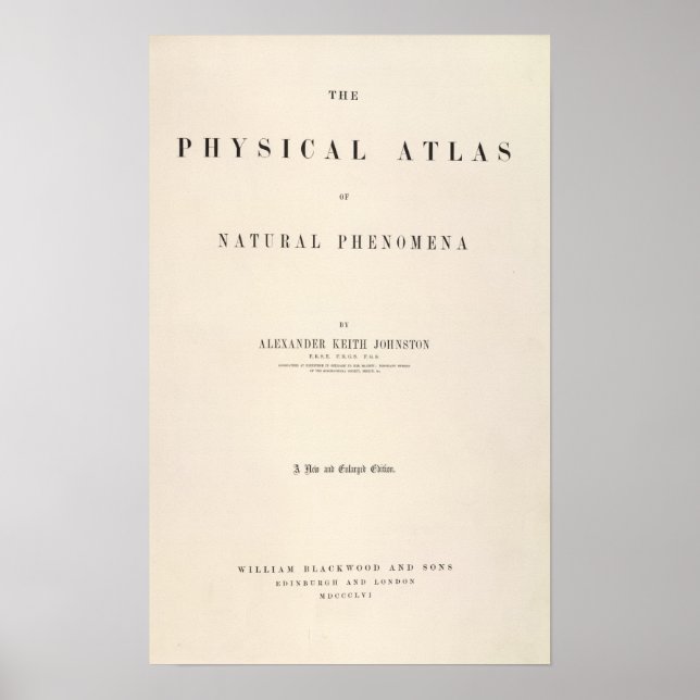 Titel Seite Physikalische Atlas natürlicher Phänom Poster (Vorne)