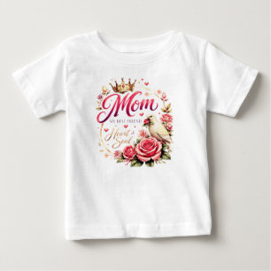 🌸 Titel (SEO + Trending) Mom Crown Rose Design – Baby T-shirt