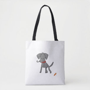 Titel: "Surreal Puppy Design Tote Bag - Spiked Col
