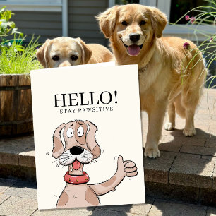 Titel Süße Cartoon-Hund Daumen Hoch-Typografie Karte
